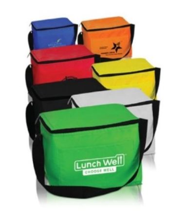 Custom printed bags in assorted colors